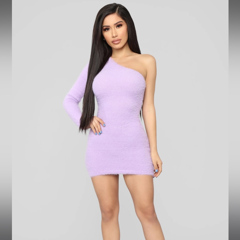 Purple fuzzy dress